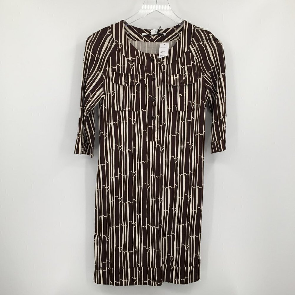 DVF Diane von Furstenberg Sadie Bamboo  Mocha brown tunic silk dress new 2